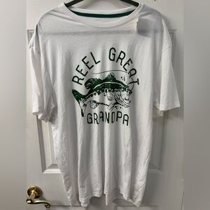WELL WORN LOS ANGELES NWT MENS XXL REEL GREAT GRANDPA FISHING TEE SHIRT GRAPHIC